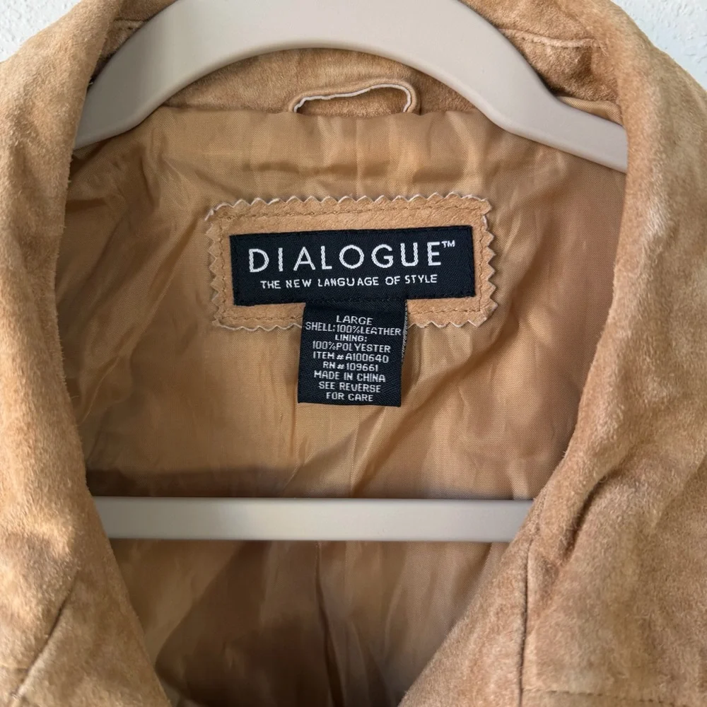 Vintage Dialogue Tan Suede Jacket Floral Embroidery Women's‎ Size - Picture 8 of 11